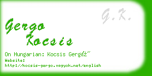 gergo kocsis business card